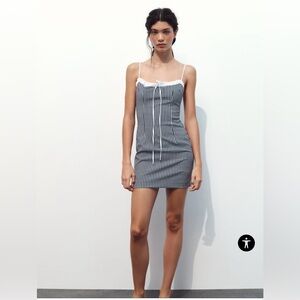 Zara combination gingham dress